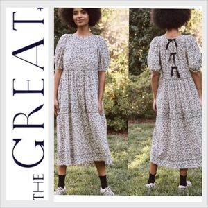 The Great  Songbird Bow-Back Midi Dress Tie Back 2